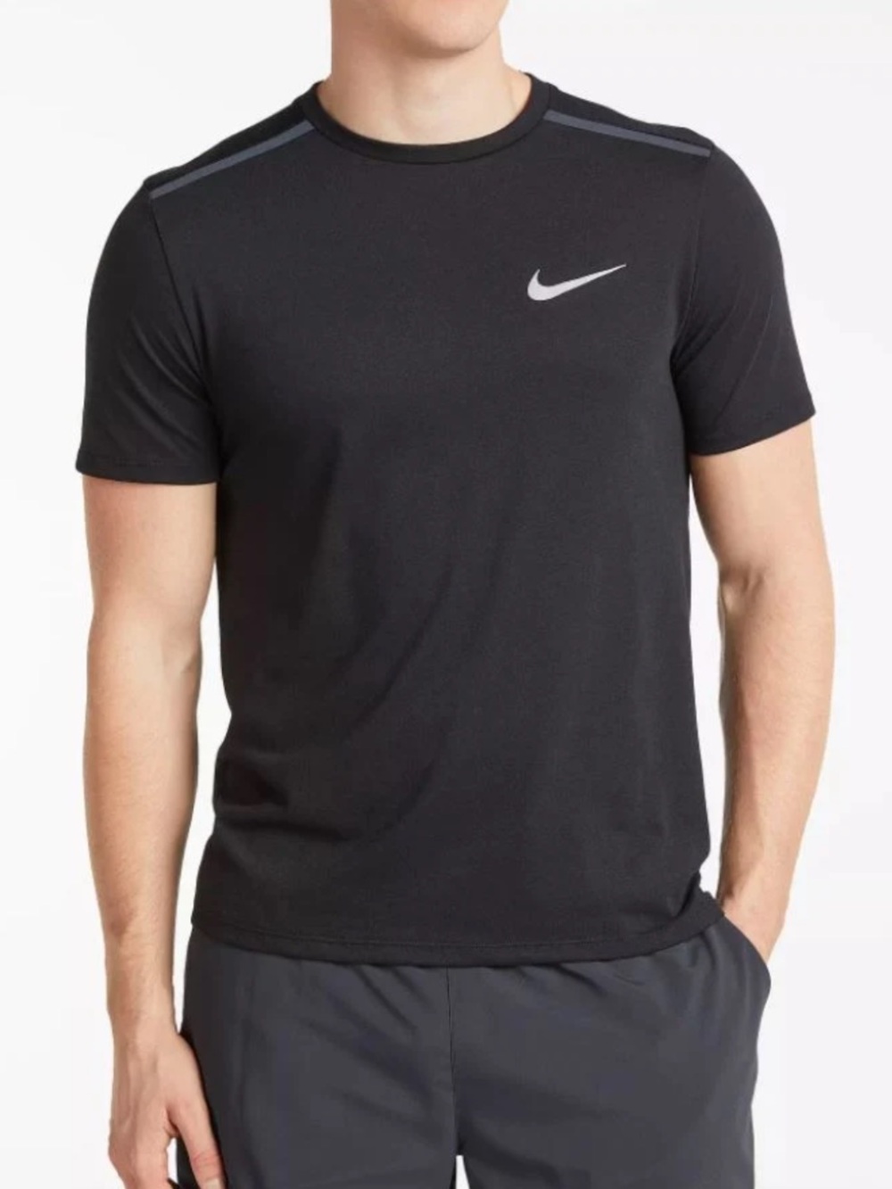 Nike Men Core Dri-FIT Miler RUNNING RUNNER MESH TRANSPARENT T SHIRT RACING SHEER